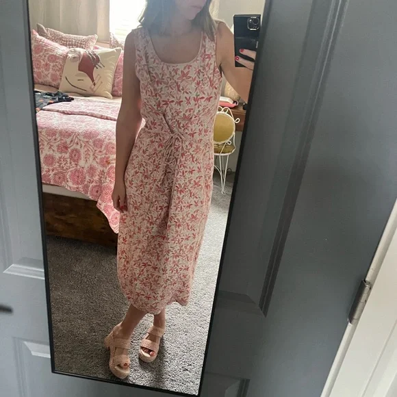 Field Gear | Dresses | Vintage 9s Floral Linen Midi Dress Field Gear Size  Medium | Poshmark